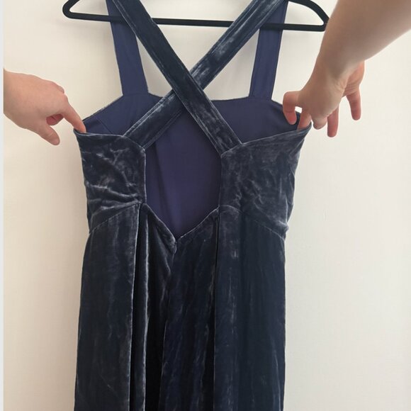 Staud Blue Velvet Jumpsuit - Picture 2 of 5